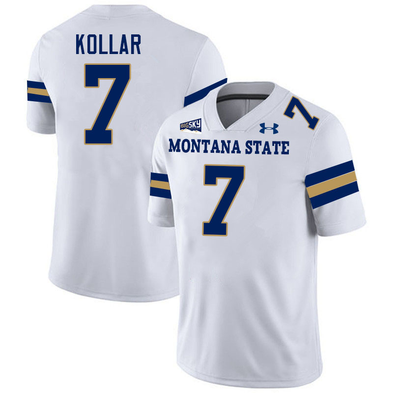 Montana State Bobcats #7 Bill Kollar College Football Jerseys,Uniforms Stitched-White